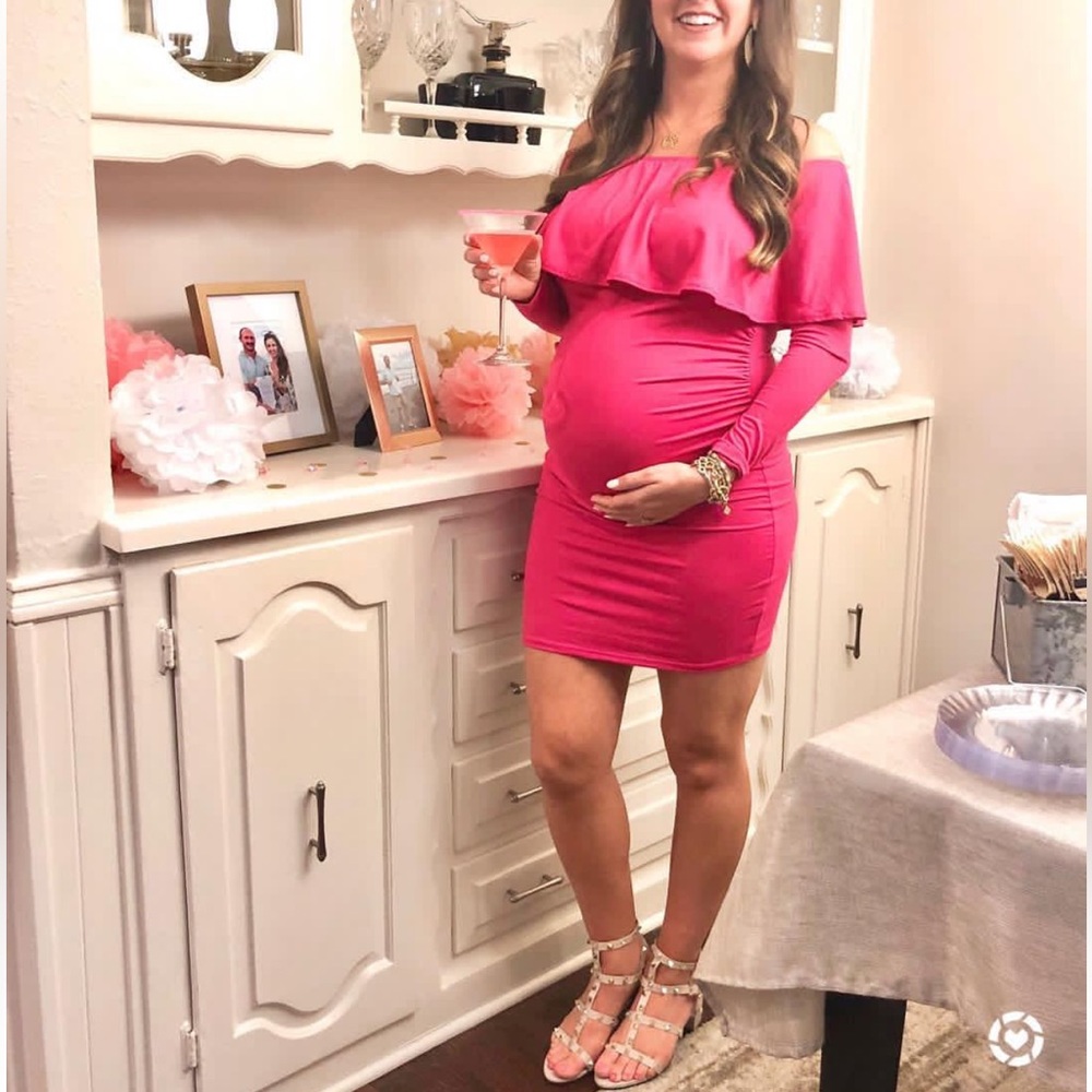 Pink blush maternity dress